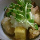 寒い夜に　ほっこり。里芋と豆腐の揚げ煮治部煮風